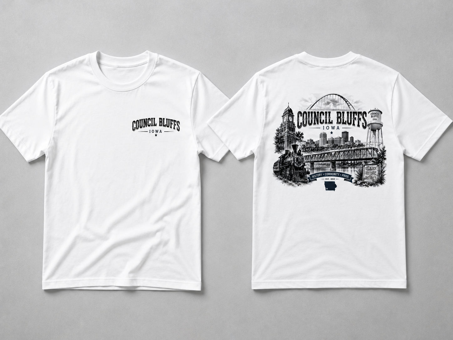 Council Bluffs Iowa Tribute T-Shirt – 100% Cotton