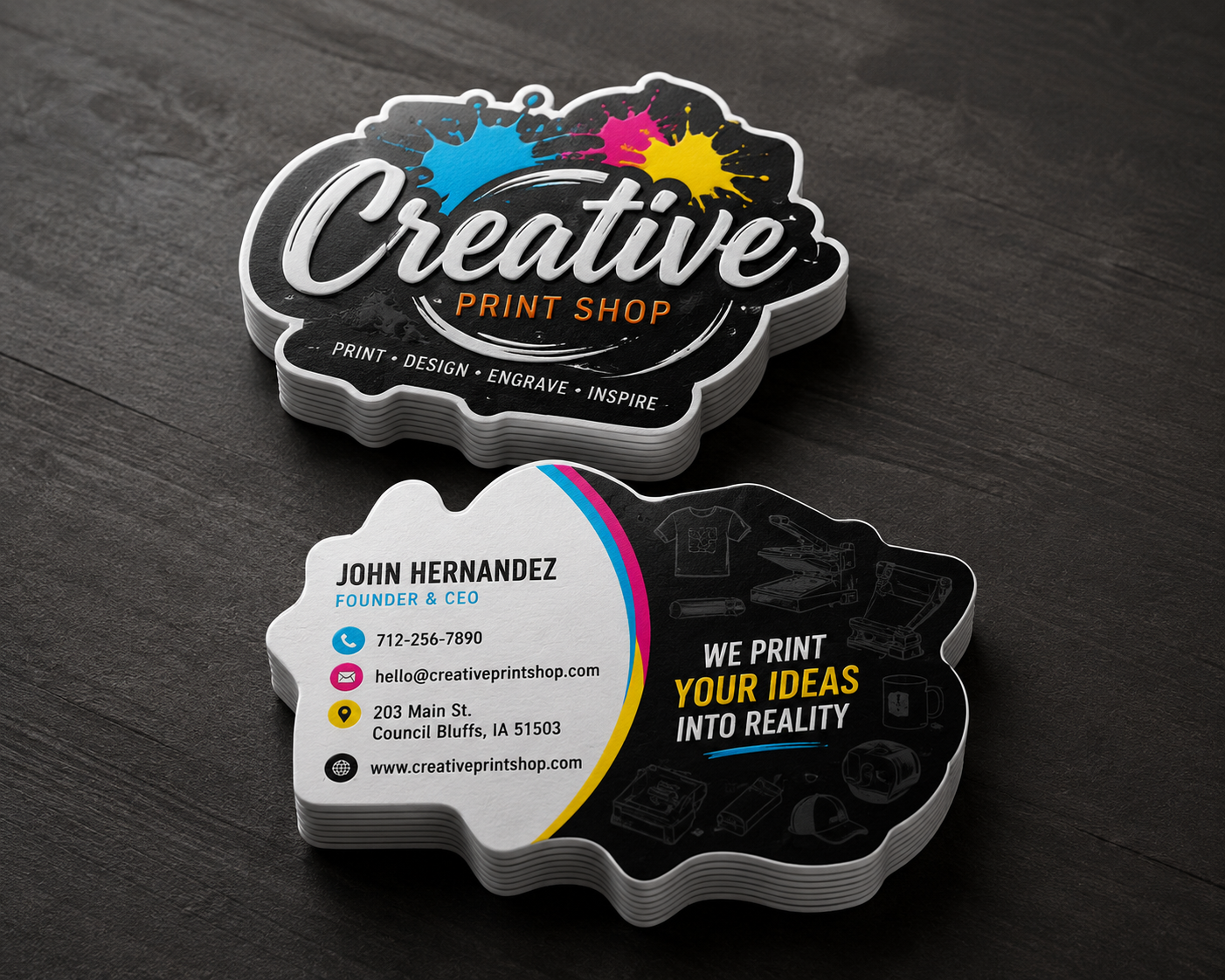Business cards custom shape